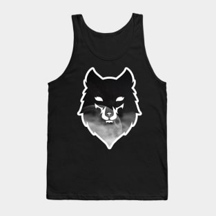 Wolf head moon stars silhouette Tank Top